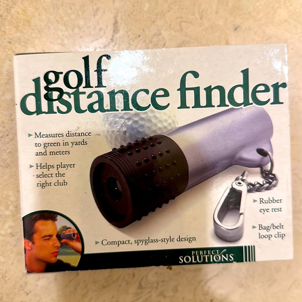NWT⛳️GOLF DISTANCE FINDER BY PERFECT SOLUTIONS WITH RUBBER EYE REST AND CLIP